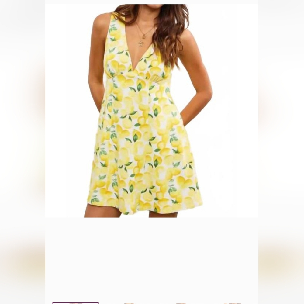 Mustard Seed Yellow Floral Mini Dress